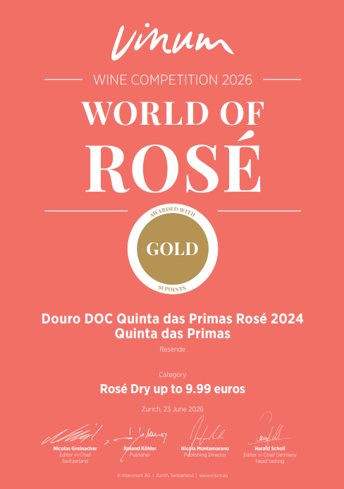 Medalha de Ouro Rosé — Quinta das Primas DOC Douro