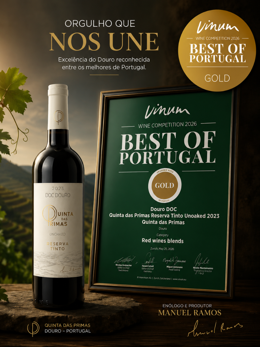 Quinta das Primas Reserva Tinto 2023 Unoaked — Medalha de Ouro Vinum The Best of Portugal